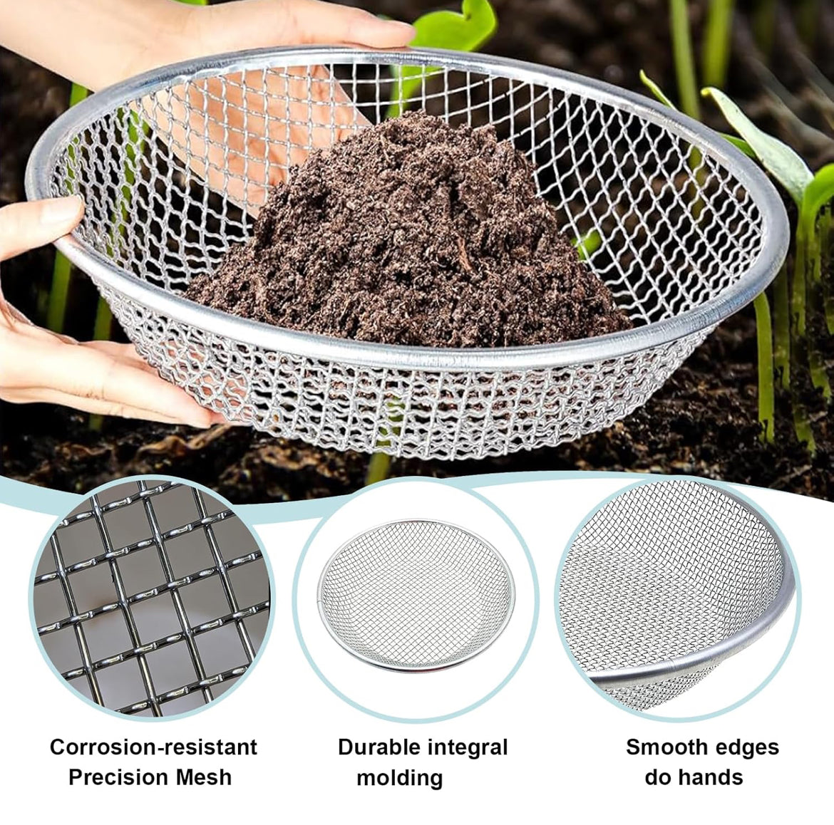 Dual-Screen Vermicompost Sifter Kit – ¼-Inch + ⅛-Inch Screens