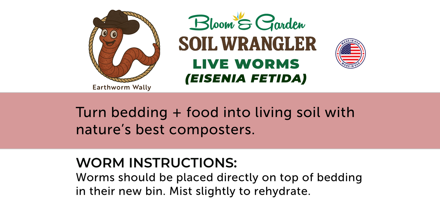 Soil Wrangler Red Wiggler Composting Worms (Eisenia fetida)