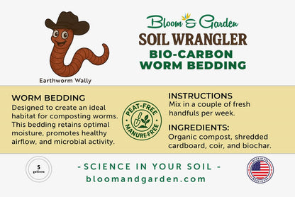 Soil Wrangler BioCarbon Worm Bedding for Healthy Bins