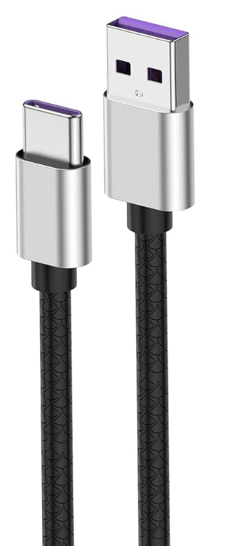 Bloom & Garden worm bedding with LED light USB Type-C to USB charging cable in black braided design